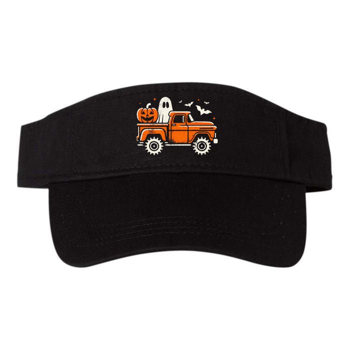 Monster Truck Pumpkin Ghost Halloween Gift Valucap Bio-Washed Visor