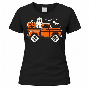 Monster Truck Pumpkin Ghost Halloween Gift Women's T-Shirt