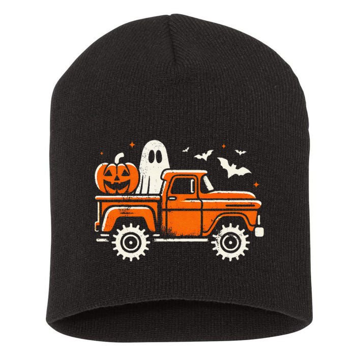 Monster Truck Pumpkin Ghost Halloween Gift Short Acrylic Beanie