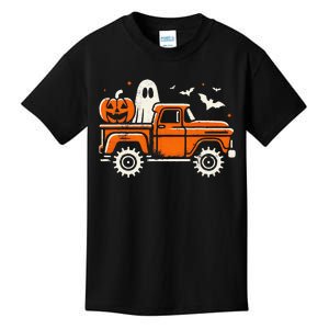 Monster Truck Pumpkin Ghost Halloween Gift Kids T-Shirt