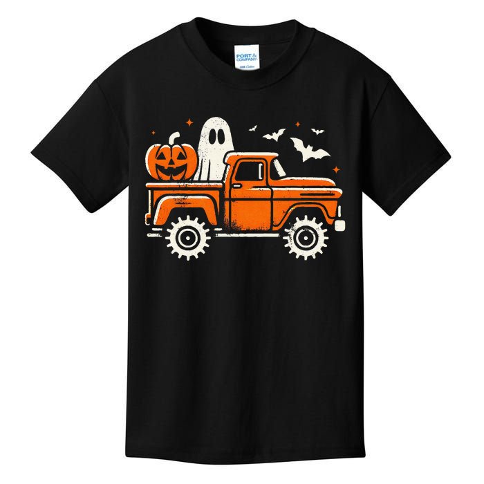 Monster Truck Pumpkin Ghost Halloween Gift Kids T-Shirt