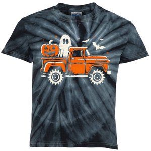 Monster Truck Pumpkin Ghost Halloween Gift Kids Tie-Dye T-Shirt