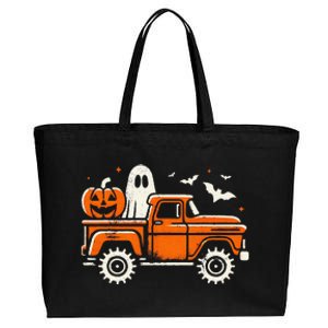 Monster Truck Pumpkin Ghost Halloween Gift Cotton Canvas Jumbo Tote