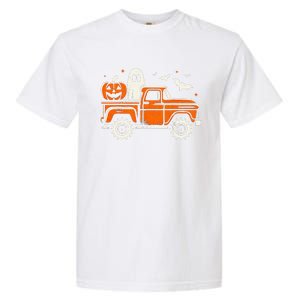 Monster Truck Pumpkin Ghost Halloween Gift Garment-Dyed Heavyweight T-Shirt