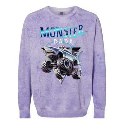 Monster Truck Papa Monster Truck Are My Jam Truck Lovers Colorblast Crewneck Sweatshirt