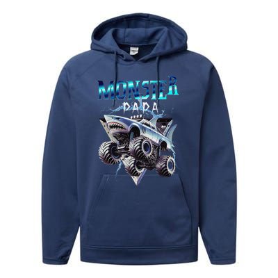 Monster Truck Papa Monster Truck Are My Jam Truck Lovers Performance Fleece Hoodie