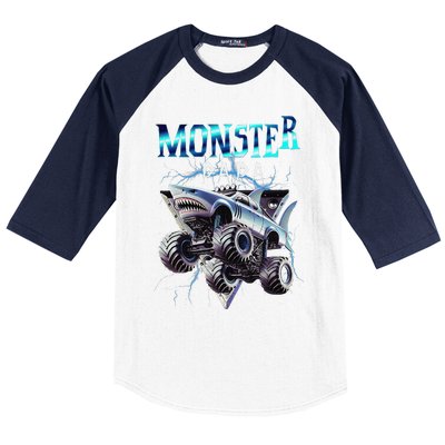 Monster Truck Papa Monster Truck Are My Jam Truck Lovers Baseball Sleeve Shirt