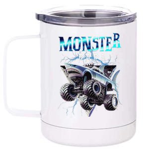 Monster Truck Papa Monster Truck Are My Jam Truck Lovers 12 oz Stainless Steel Tumbler Cup