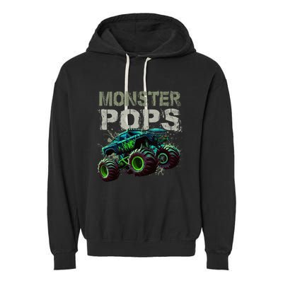 Monster Truck Pops Family Matching Monster Truck Lovers Garment-Dyed Fleece Hoodie