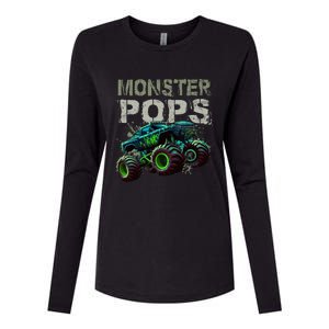 Monster Truck Pops Family Matching Monster Truck Lovers Womens Cotton Relaxed Long Sleeve T-Shirt