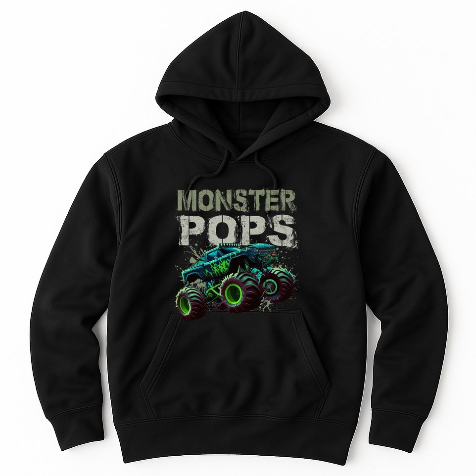 Monster Truck Pops Family Matching Monster Truck Lovers Hoodie