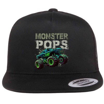 Monster Truck Pops Family Matching Monster Truck Lovers Flatbill Hat