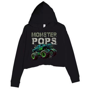 Monster Truck Pops Family Matching Monster Truck Lovers Crop Fleece Hoodie