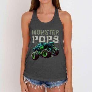 Monster Truck Pops Family Matching Monster Truck Lovers Women's Knotted Racerback Tank