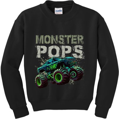 Monster Truck Pops Family Matching Monster Truck Lovers Kids Sweatshirt