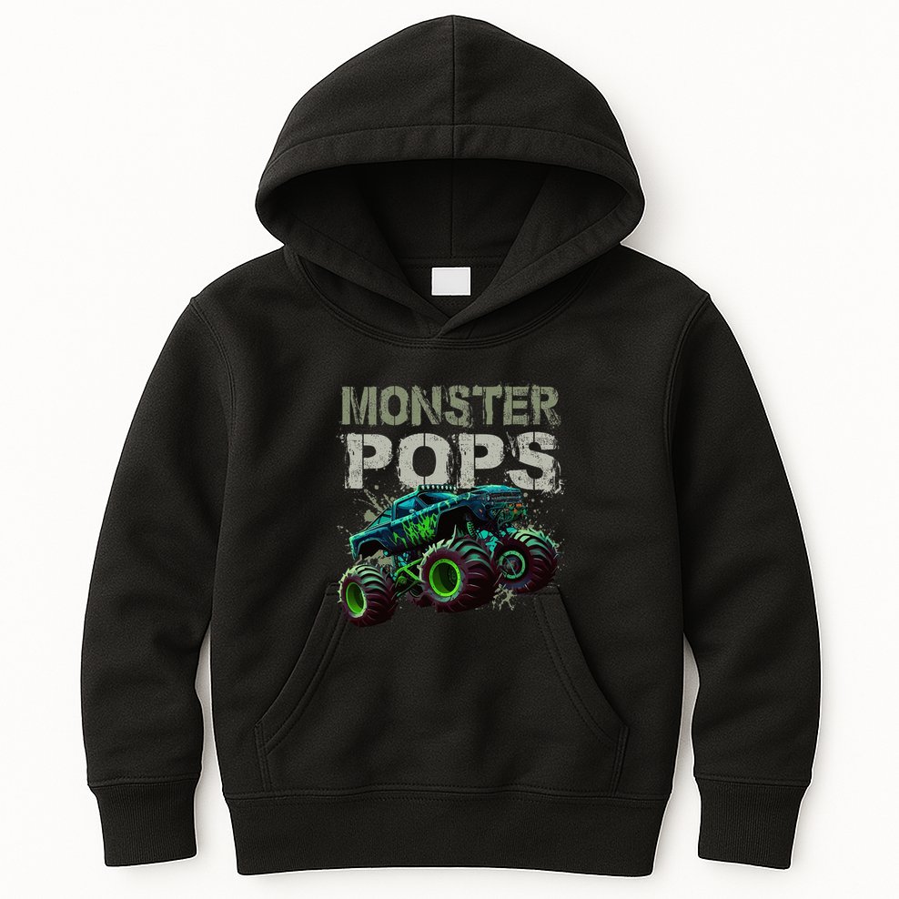 Monster Truck Pops Family Matching Monster Truck Lovers Kids Hoodie