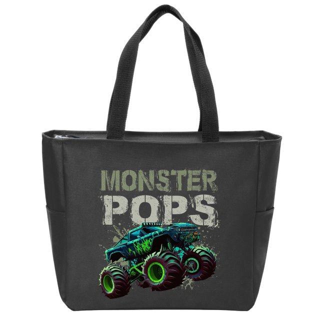 Monster Truck Pops Family Matching Monster Truck Lovers Zip Tote Bag