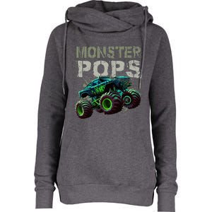 Monster Truck Pops Family Matching Monster Truck Lovers Womens Funnel Neck Pullover Hood