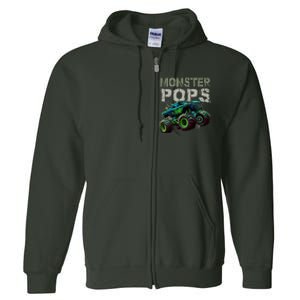 Monster Truck Pops Family Matching Monster Truck Lovers Full Zip Hoodie