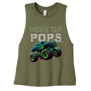 Monster Truck Pops Family Matching Monster Truck Lovers Women's Racerback Cropped Tank