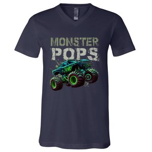 Monster Truck Pops Family Matching Monster Truck Lovers V-Neck T-Shirt