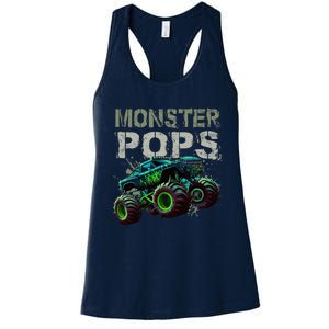 Monster Truck Pops Family Matching Monster Truck Lovers Women's Racerback Tank