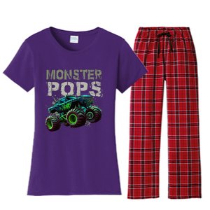 Monster Truck Pops Family Matching Monster Truck Lovers Women's Flannel Pajama Set