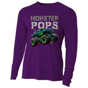 Monster Truck Pops Family Matching Monster Truck Lovers Cooling Performance Long Sleeve Crew