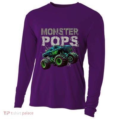Monster Truck Pops Family Matching Monster Truck Lovers Cooling Performance Long Sleeve Crew