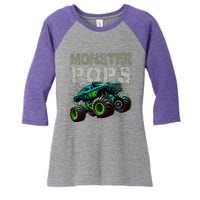 Monster Truck Pops Family Matching Monster Truck Lovers Women's Tri-Blend 3/4-Sleeve Raglan Shirt