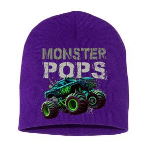 Monster Truck Pops Family Matching Monster Truck Lovers Short Acrylic Beanie