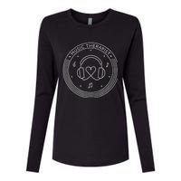 Music Therapist Postive Vibes for Music Lovers and DJs Womens Cotton Relaxed Long Sleeve T-Shirt