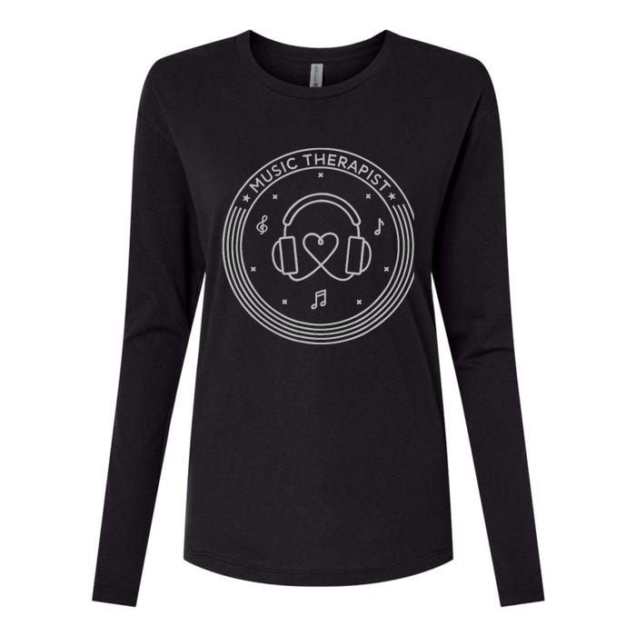 Music Therapist Postive Vibes for Music Lovers and DJs Womens Cotton Relaxed Long Sleeve T-Shirt