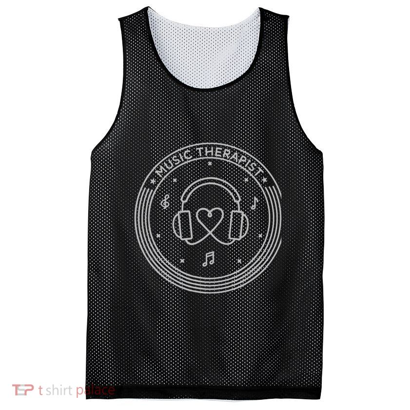 Music Therapist Postive Vibes for Music Lovers and DJs Mesh Reversible Basketball Jersey Tank