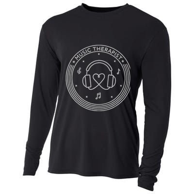 Music Therapist Postive Vibes for Music Lovers and DJs Cooling Performance Long Sleeve Crew