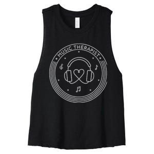 Music Therapist Postive Vibes for Music Lovers and DJs Women's Racerback Cropped Tank