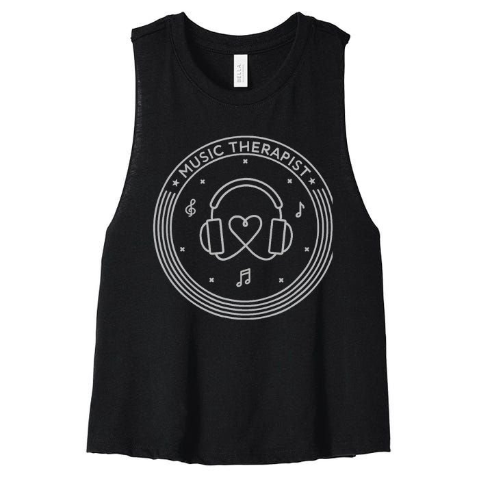 Music Therapist Postive Vibes for Music Lovers and DJs Women's Racerback Cropped Tank