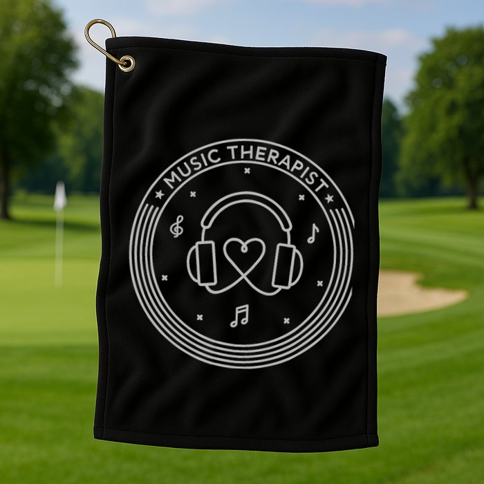 Music Therapist Postive Vibes for Music Lovers and DJs Golf Towel