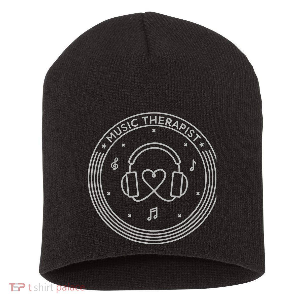 Music Therapist Postive Vibes for Music Lovers and DJs Short Acrylic Beanie
