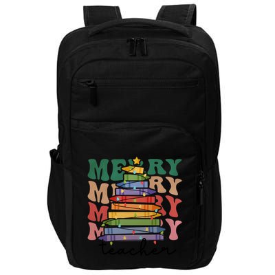 Merry Teacher Pencils Christmas Tree Impact Tech Backpack