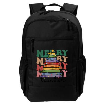 Merry Teacher Pencils Christmas Tree Backpack