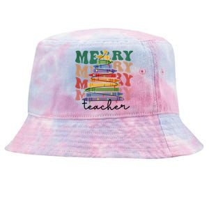 Merry Teacher Pencils Christmas Tree Tie-Dyed Bucket Hat