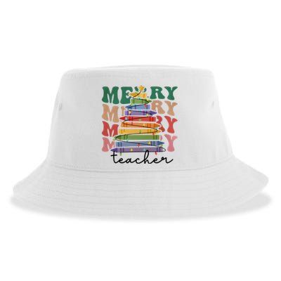 Merry Teacher Pencils Christmas Tree Sustainable Bucket Hat