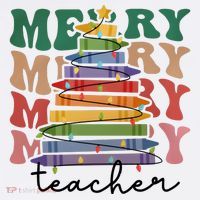 Merry Teacher Pencils Christmas Tree Premium T-Shirt