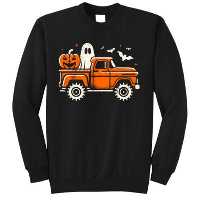 Monster Truck Pumpkin Ghost Halloween Tall Sweatshirt