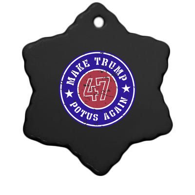 Make Trump Potus Again 2024 Ceramic Star Ornament