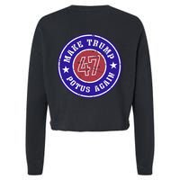 Make Trump Potus Again 47 Back And Front Cropped Pullover Crew