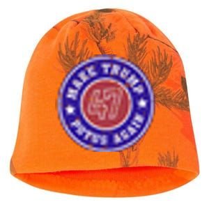 Make Trump Potus Again 47 Back And Front Kati - Camo Knit Beanie