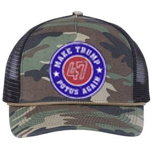 Make Trump Potus Again 47 Back And Front Retro Rope Trucker Hat Cap