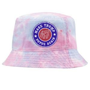 Make Trump Potus Again 47 Back And Front Tie-Dyed Bucket Hat